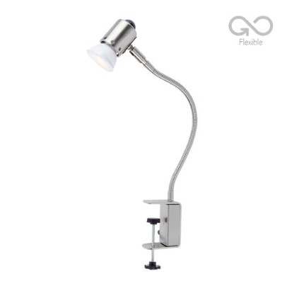 Lámpara de Escritorio con Abrazadera, Foco GU10 incluido 3 W, Luz Cálida Brillante, Flexible