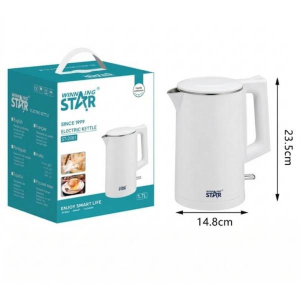 HERVIDOR ELÉCTRICO WINNING STAR ST-2061 1000W 1.7L RSH-713-WST-110V-16691