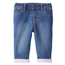 Jeans con detalle en ruedos para bebita