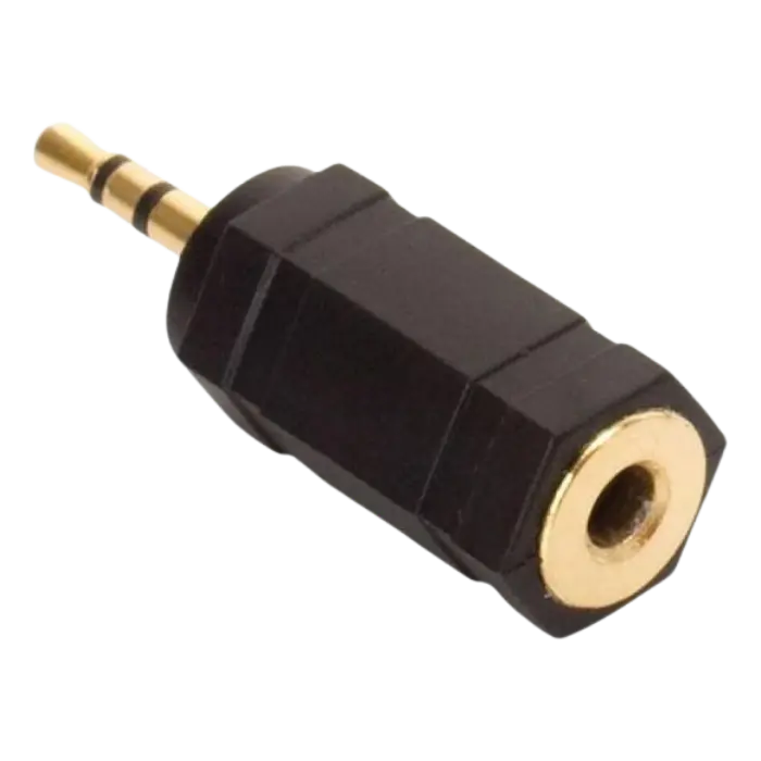 ADAPTADOR Steren JACK 3.5MM A PLUG 2.5MM ESTEREO DORADO 252-140