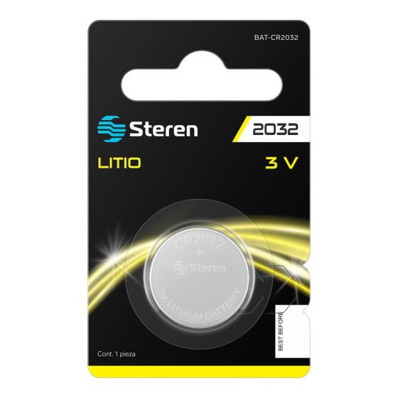 BATERIA DE LITIO Steren DE 3 VOLTS 210MAH TIPO BOTON BAT-CR2032