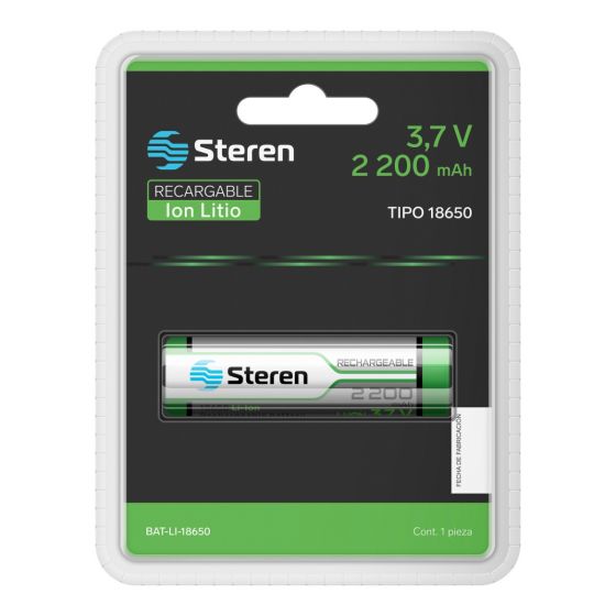 BATERIA RECARGABLE LI-ION 2200mAh 18651 BAT-LI-18650