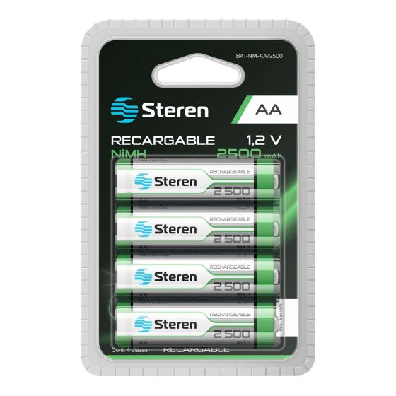 5 PILAS RECARGABLES Steren ""AA"" NIMH 2500MAH BAT-NM-AA/2500