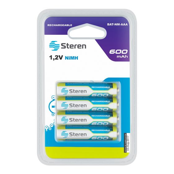 5 PILAS RECARGABLES Steren AAA NIMH 600MAH BAT-NM-AAA