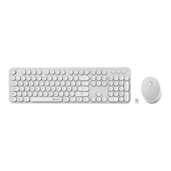 TECLADO Y MOUSE INALAMBRICO RETRO COM-6100