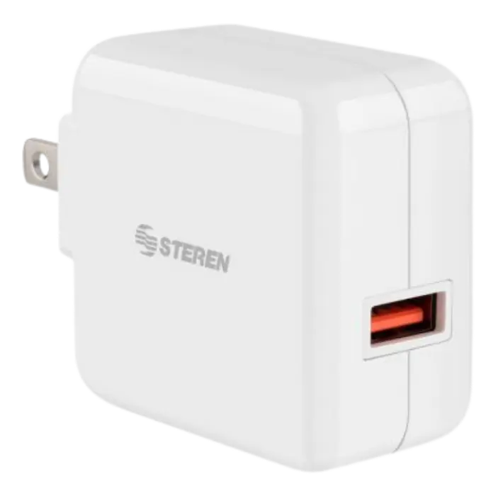 Adaptador de Corriente Steren USB-A 3.0 Blanco ELI-722