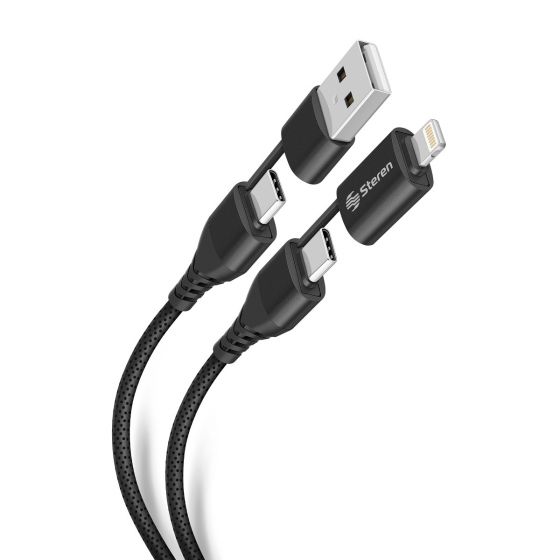 CABLE Steren USB-A/USB-C A USB-C Y LIGHTNING. USB-4721