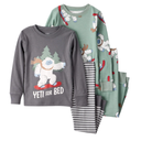 Pijama 4 piezas 100% algodón con estampado de Yeti para niño