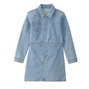 Vestido camisero de mezclilla para niña