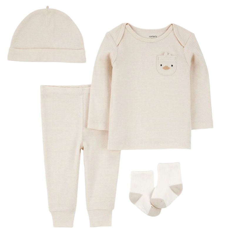 Conjunto 4 piezas para bebé con diseño de patito