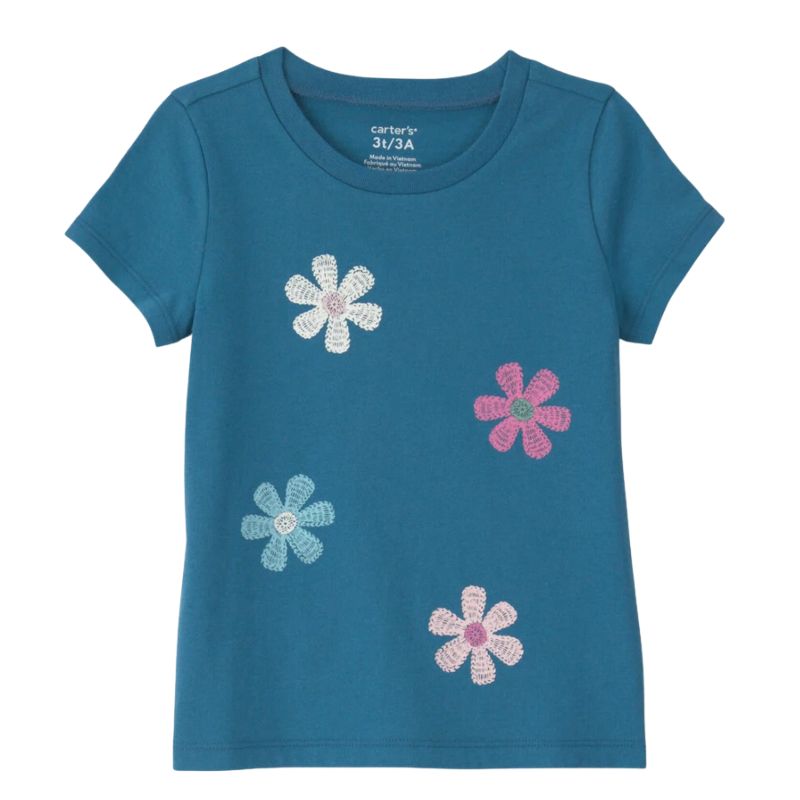 Camiseta con flores estampadas para niña