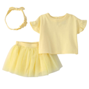 Set de 3 piezas con blusa, enagua de tul y banda para bebita
