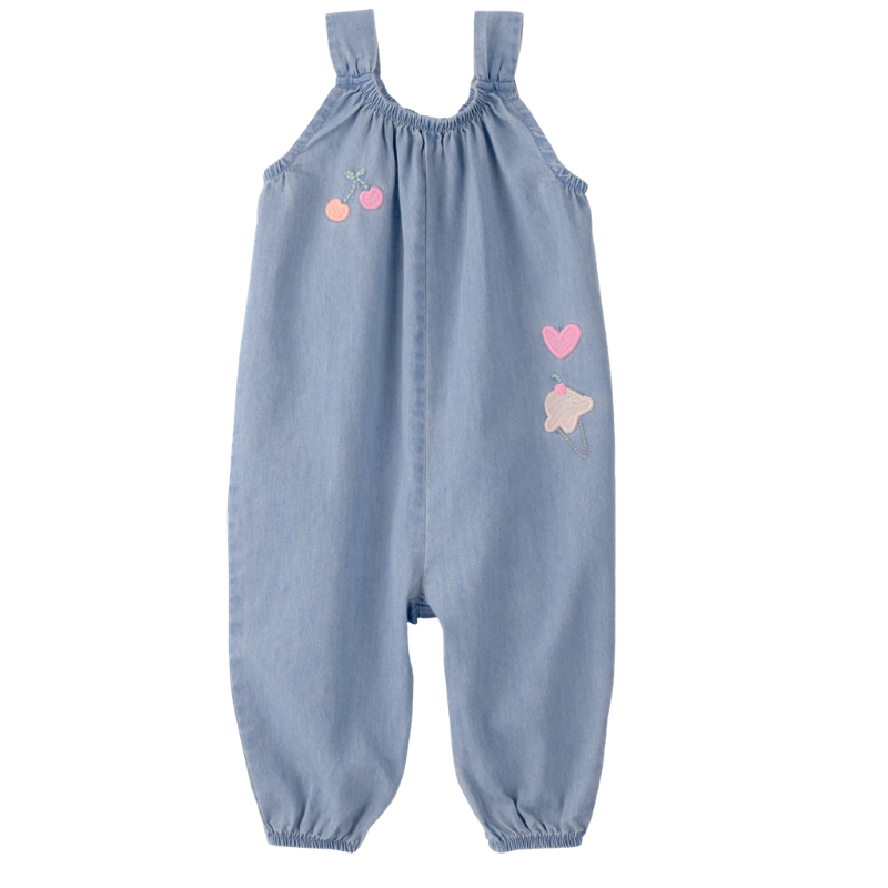Jumper de chambray sin mangas para bebita