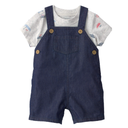 Conjunto de 2 piezas con overol corto y camiseta para bebito