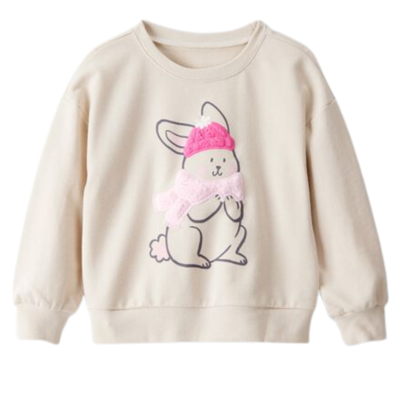 Abrigo afelpado con diseño de conejita para niña