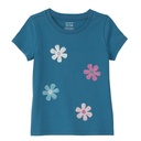 Blusa con flores estampada florecitas tejidas para niña