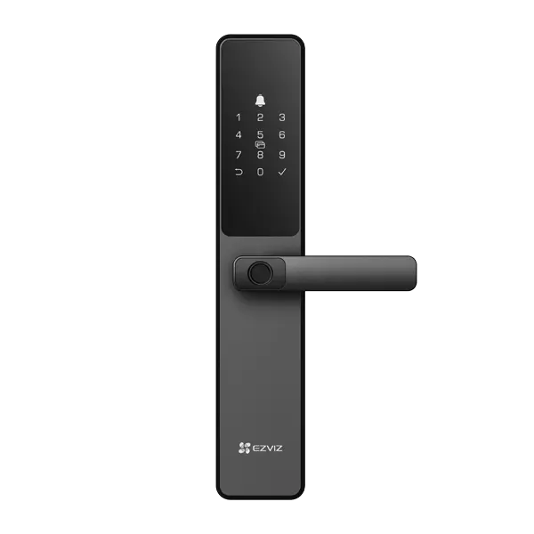 CERRADURA INTELIGENTE BIOMÉTRICA EZVIZ CS-DL05-R101-WBCP-GR HUELLA DACTILAR CÓDIGO TARJETA LLAVE BLUETOOTH Y DESBLOQUEO REMOTO WIFI BLUETOOTH IP65 310500643