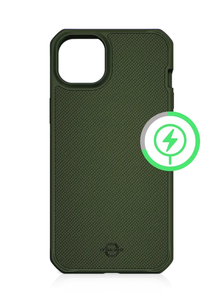 Estuche Itskins Ballistic_R // Nylon iPhone 14/iPhone 13 Verde Oliva AP4N-HMABA-KAKI