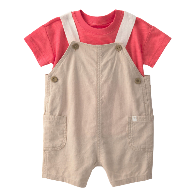Conjunto de camiseta y overol corto para bebito