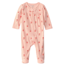 Pijama floral de 1 pieza con zipper doble vía para bebita
