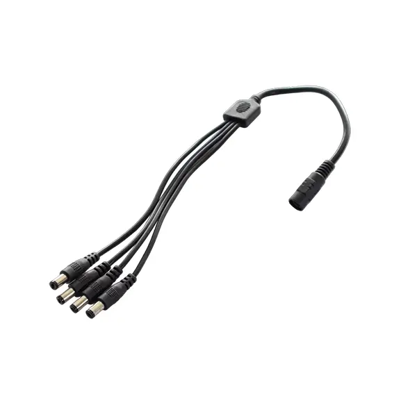 POWER SPLITTER CABLE 1 TO 4 - 1 JACK HEMBRA A 4 JACKS MACHO - CCTV TEKLINK FLM DCFM14