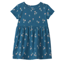 Vestido azul floral de manga corta