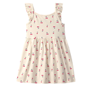 Vestido crema de cerezas con vuelos