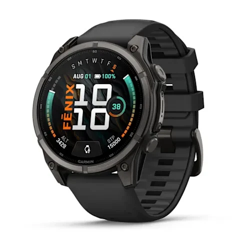 SmartWatch Garmin Fenix 9 47mm Carbon Gray DLC Titanium with Black Silicone Band 010-04762-10