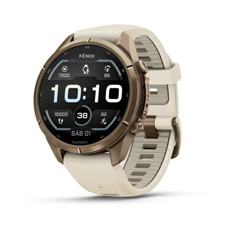 SmartWatch Garmin Fenix 9 Pro 43mm Autumn Gold Titanium with Cream/French Gray Silicone Band 010-04335-25