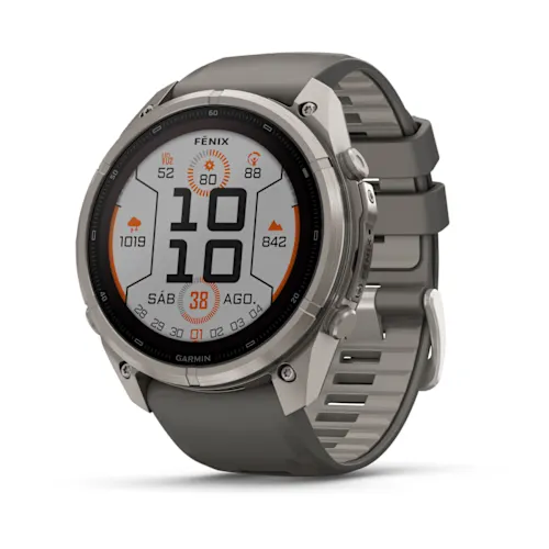 SmartWatch Garmin Fenix 9 Pro Solar 51mm Titanium with Pebble Gray/Silver Gray Silicone Band 010-04339-05