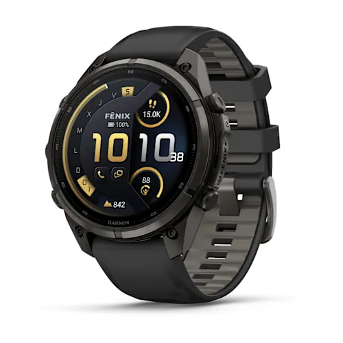 SmartWatch Garmin Fenix 9 Pro inReach 47mm Carbon Gray DLC Titanium with Black/Pebble Gray Silicone Band 010-04336-10