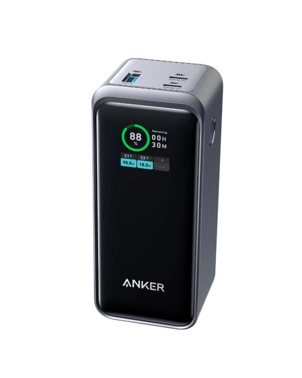 Batería portátil Anker Prime 20,000 mAh 200W con pantalla digital, Negro