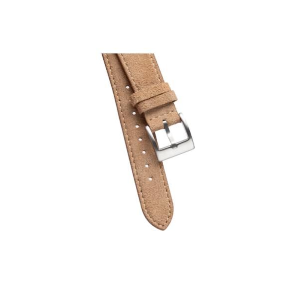 Correa Kieslect 22 mm de cuero gamuzado, Caqui