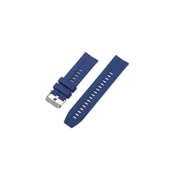 Correa Kieslect 22 mm de silicón y nailon trenzado, Azul marino