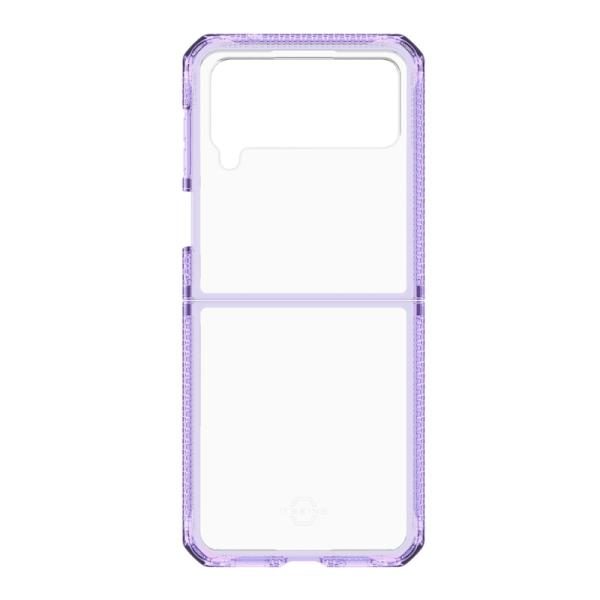 Funda ITSKINS Hybrid R Clear para Samsung Galaxy Z Flip 4, Lila transparente