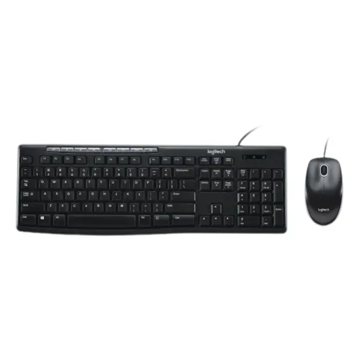 Kit Teclado y Mouse Logitech MK200 Media Corded Alámbricos USB-A Negros 920-002716