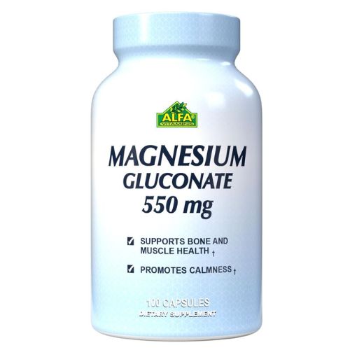 Suplemento Dietético Alfa Vitamins Magnesium Gluconate 550mg 100 Cápsulas 158-A