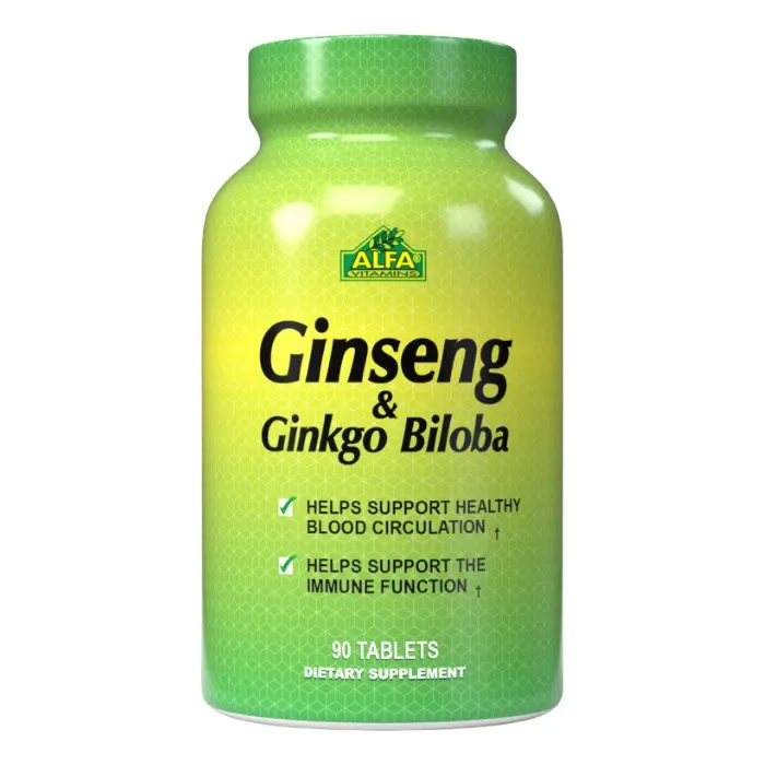 Suplemento Dietético Alfa Vitamins Ginseng & Ginkgo Biloba 90 Tabletas 98-A