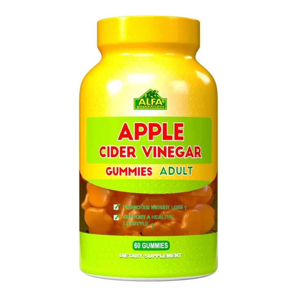 Suplemento Nutricional Masticable Alfa Vitamins Apple Cider Vinegar Gummies Adult 60 Gomitas 377-A