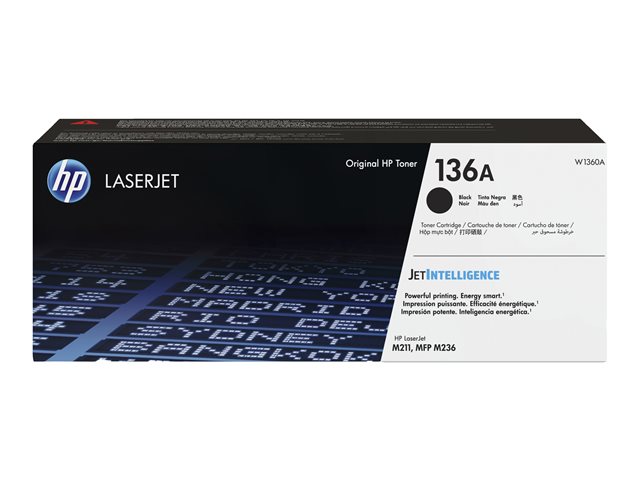 Cartucho de Tóner Negro HP LaserJet 136A W1360A