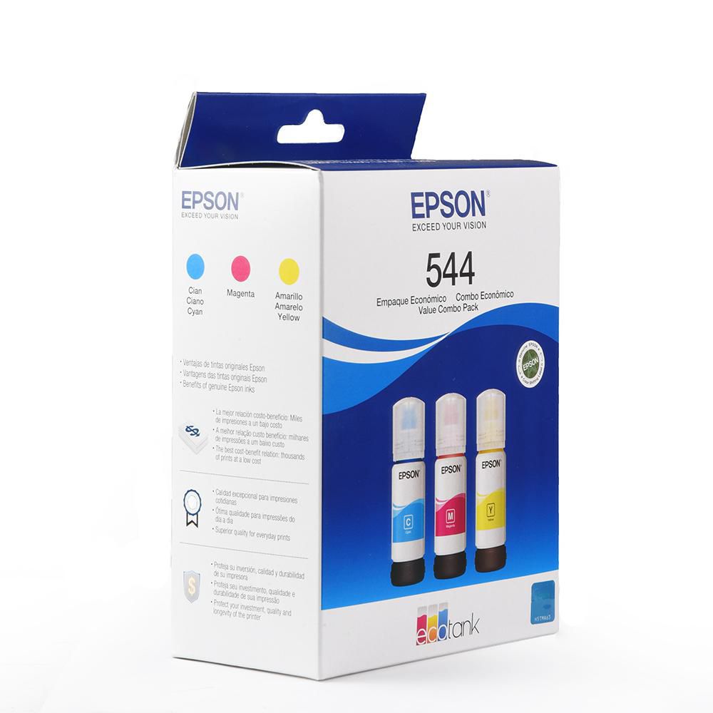 Botellas de Tinta Cian Magenta y Amarillo Epson T544 65ml T544520-3P