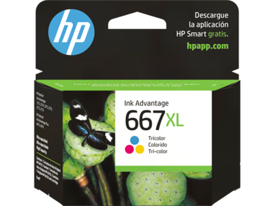 Cartucho de Tinta HP 667Xl color Tri Color 3YM80Al