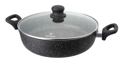 Olla Westinghouse Mármol Con Tapa Negro 28cm WCCC0009L28MBB