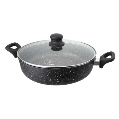 Olla Westinghouse Mármol Con Tapa Negro 32cm WCCC0009L32MBB