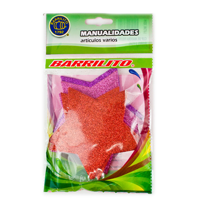 Calcomanía Barrilito de foamy Estrella fsg005 con Pegamento 9.6 cm 10 piezas 3 Colores