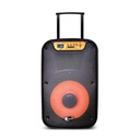 PARLANTE BLUETOOTH MOONKI WAIKIKI SOUND 15" POTENCIA PMPO 2500W LUCES LED CONECTIVIDAD PARA MICROFONO INCLUYE TRIPODE NEGRO MS-1