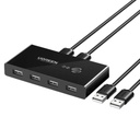 HUB KVM UGREEN US216 DE 2 ENTRADAS Y 4 SALIDAS CON 6 PUERTOS USB-A 480MBPS INCLUYE DOS CABLES USB-A 2.0 30767
