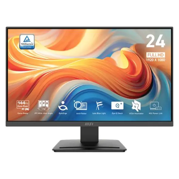 MONITOR GAMING MSI PRO MP243L E14 23.8" PLANO 1920 X 1080 144HZ ANTI-GLARE HDMI Y D-SUB 9S6-3PE1CH-005