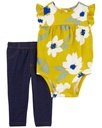Conjunto de mameluco floreado y leggings