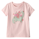 Blusa de manga corta con dinosaurio floral para niña